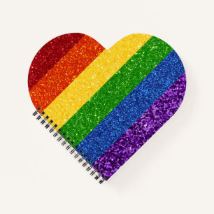 LGBT Glitter Rainbow Pride Flag Notebook