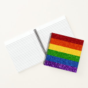 LGBT Glitter Rainbow Pride Flag Notebook