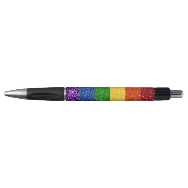 LGBT Glitter Rainbow Pride Flag Pen (Front)
