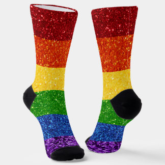 LGBT Glitter Rainbow Pride Flag Socks