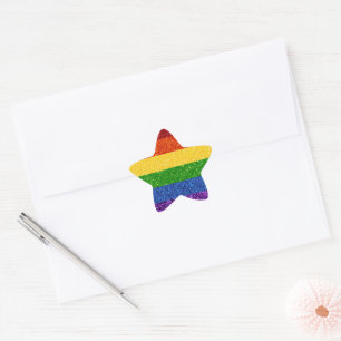 LGBT Glitter Rainbow Pride Flag Star Sticker