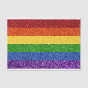 LGBT Glitter Rainbow Pride Flag Tissue Paper