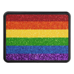 LGBT Glitter Rainbow Pride Flag Trailer Hitch Cover