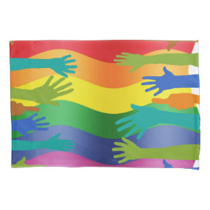 LGBT Hands on Flag Pillowcase