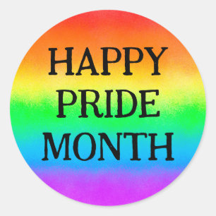 LGBT HAPPY PRIDE MONTH   Rainbow Flag              Classic Round Sticker