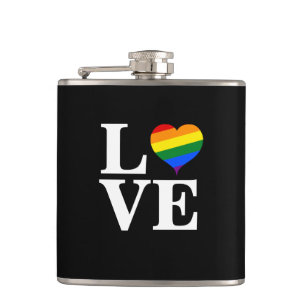 LGBT Heart Hip Flask
