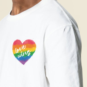 Lgbt Heart Love Modern Watercolor T-shirt Artsy