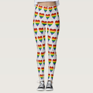LGBT Heart Pride Flag Glitter Leggings