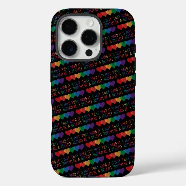 LGBT Heart Retro Be A Decent Human It's Not That Case-Mate iPhone Case (Back)