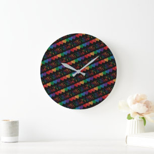 LGBT Heart Retro Be A Decent Human It's Not That Large Clock