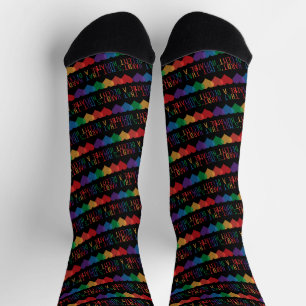 LGBT Heart Retro Be A Decent Human It's Not That Socks