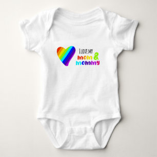 LGBT I love my mom and mommy Baby Bodysuit