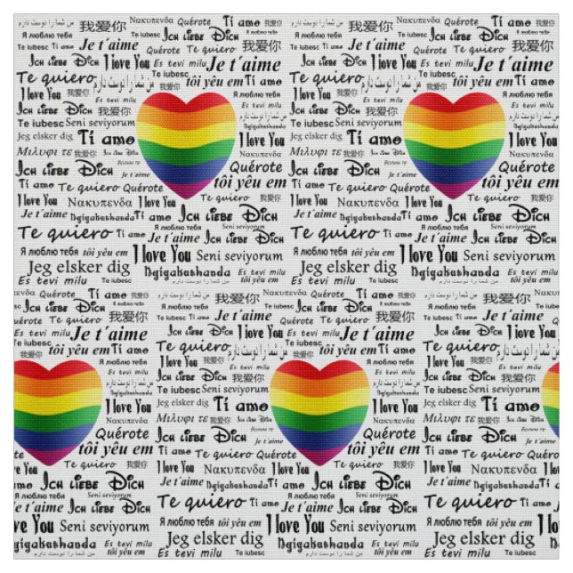 LGBT I Love You Fabric (Swatch)