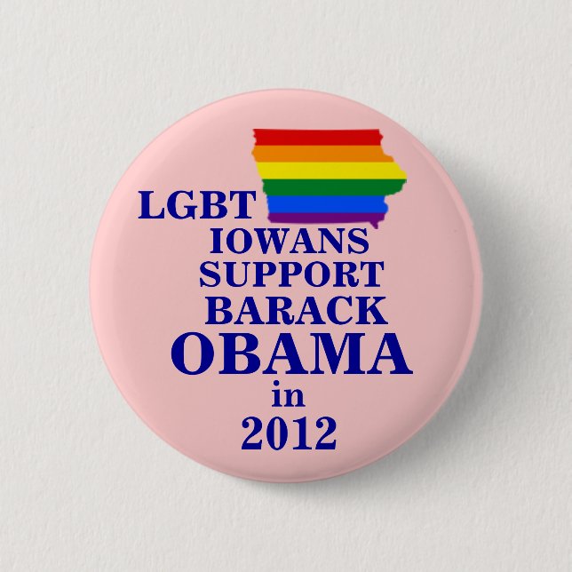 LGBT Iowans for Obama 2012 2 Inch Round Button (Front)