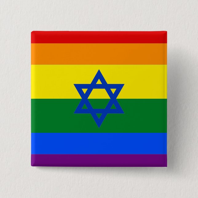 LGBT Israel 2 Inch Square Button (Front)