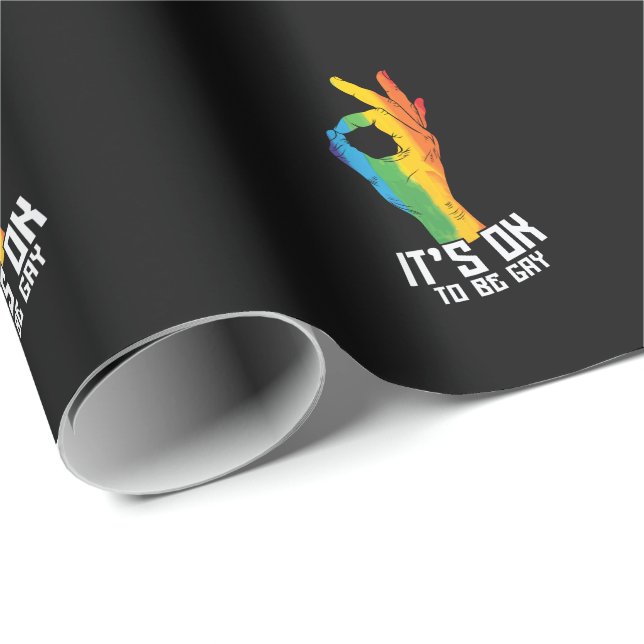 LGBT "It's OK to be gay." Wrapping Paper (Roll Corner)