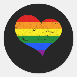 LGBT - Lesbian Gay Bisexual Transgender Heart Classic Round Sticker