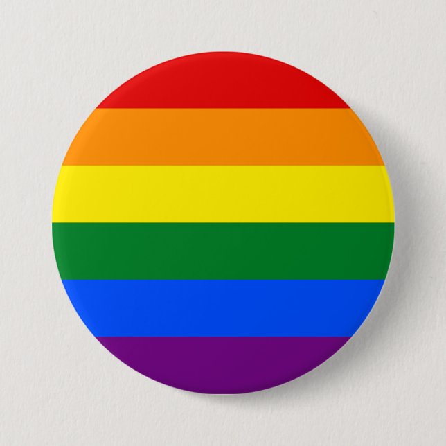 LGBT Lesbian Gay Pride Rainbow 3 Inch Round Button (Front)