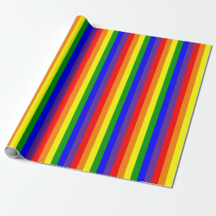 LGBT Lesbian Gay Pride Rainbow Vertical Wrapping Paper