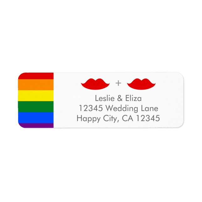 LGBT Lesbian Lips Mariage arc-en-ciel (Devant)
