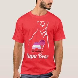 LGBT Lesbian Papa Bear Lesbian Pride Flag Dad T-Shirt