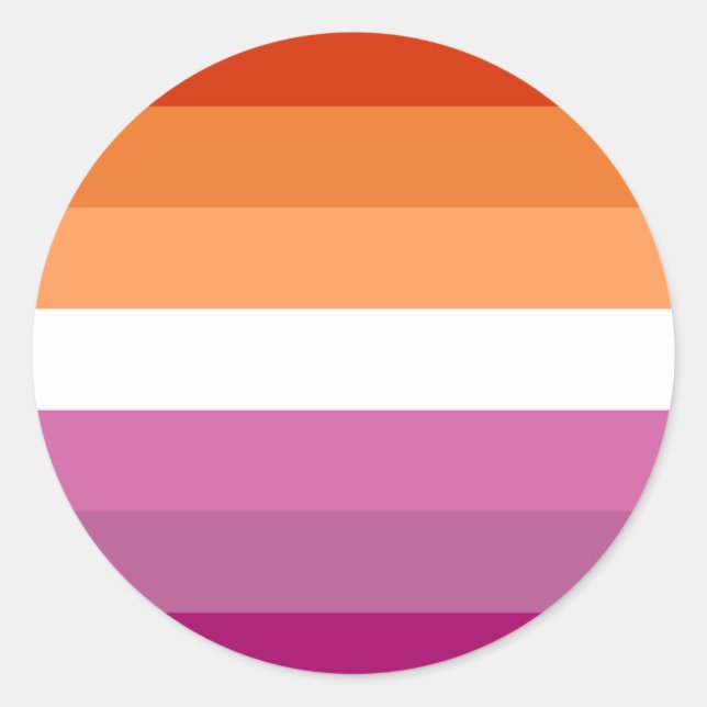 LGBT Lesbian Pride Sunset Flag Sticker Set (Front)