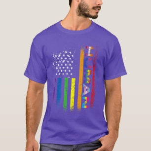 LGBT LGBTQ+ Ally Rainbow American Flag Pride Human T-Shirt