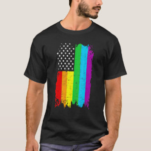 Lgbt Lgbtq Gay Pride Vintage Distressed Rainbow Fl T-Shirt