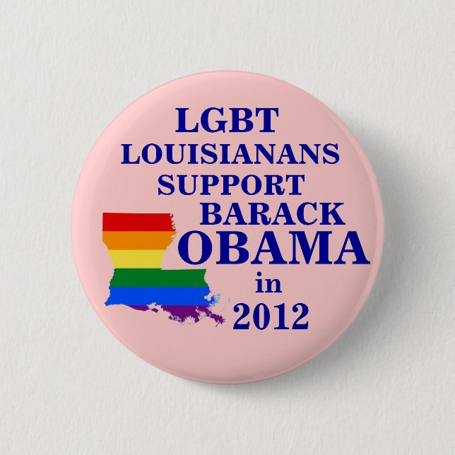 LGBT Louisianans for Obama 2012 2 Inch Round Button (Front)