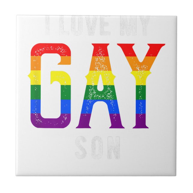 LGBT Love Gay Son - Gay Pride Outfit Gay Pride Par Tile (Front)