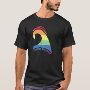 Lgbt Love My Girlfriend Half Heart For Gay Couple T-Shirt