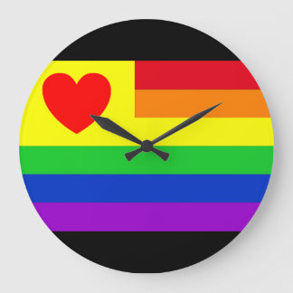 #LGBT #love #pride #gay #lesbian #freedom #parade Large Clock