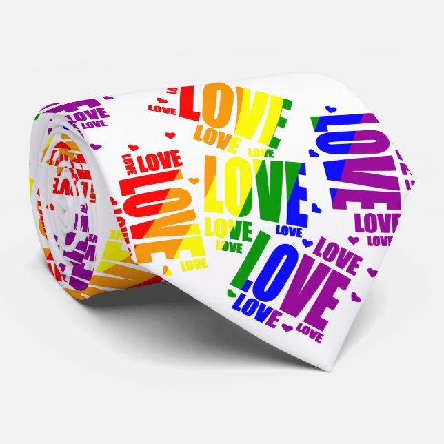 LGBT Love Text Tie (Rolled)