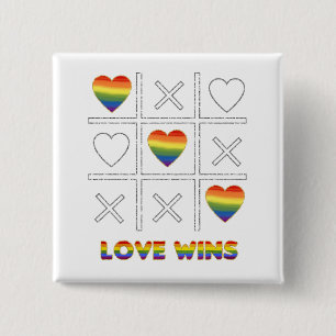 LGBT Love Wins  2 Inch Square Button