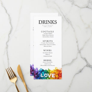 🌈 LGBT + lovely text Painted With Love wedding Menu