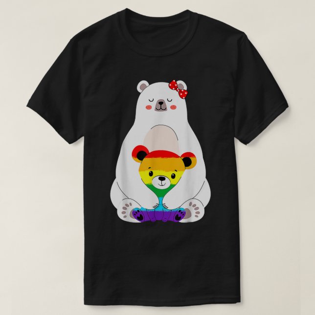LGBT Mama Bear Gay Pride Equal Rights Rainbow Moth T-Shirt (Design Front)