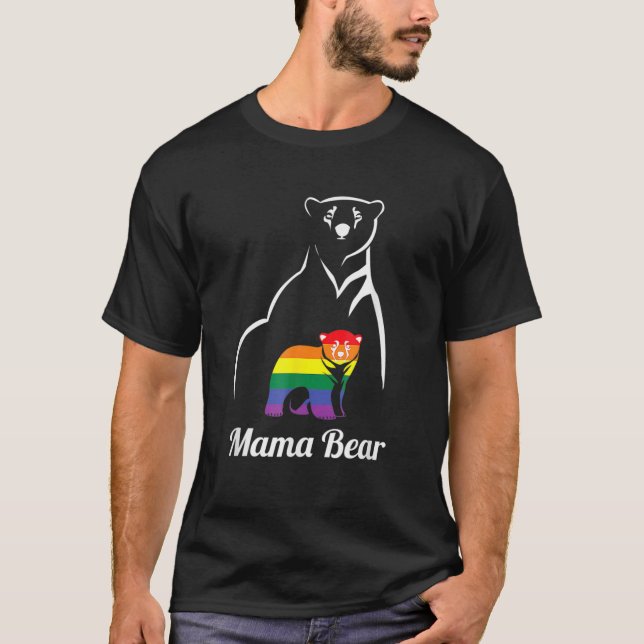 LGBT Mama Bear Gay Pride Equal Rights Rainbow T-Shirt (Front)