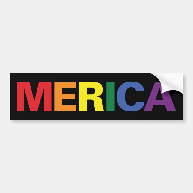LGBT Merica Bumper Sticker (Front)