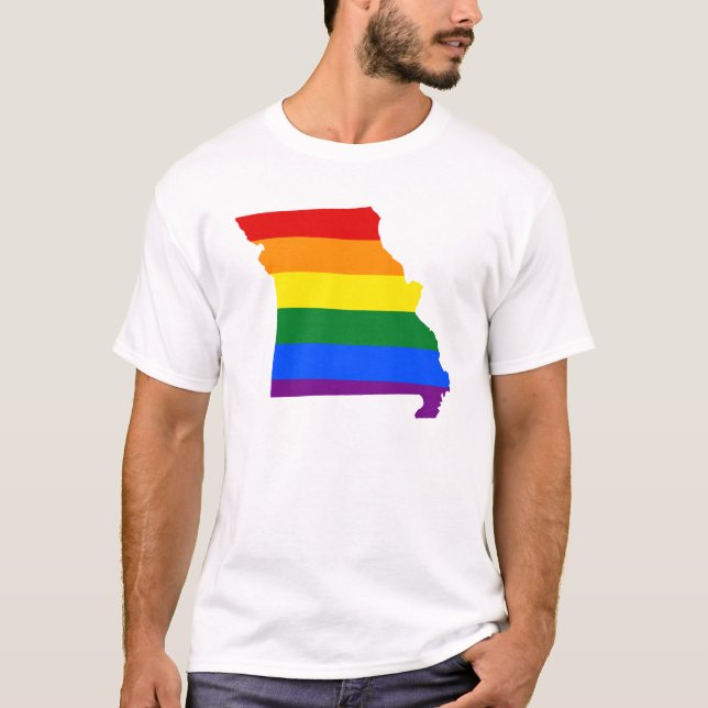 LGBT Missouri, US State flag map T-Shirt (Devant)