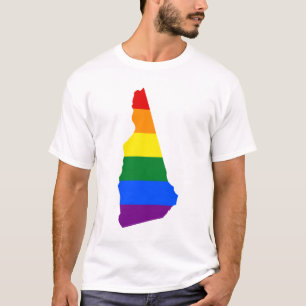 LGBT New Hampshire, US flag map T-Shirt