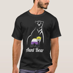 Lgbt Non Binary Aunt Bear Enby Non Binary Pride T-Shirt