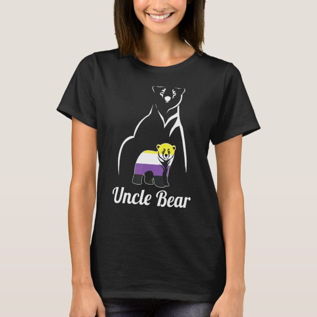 Lgbt Non Binary Uncle Bear Enby Non Binary Pride T-Shirt (Front)