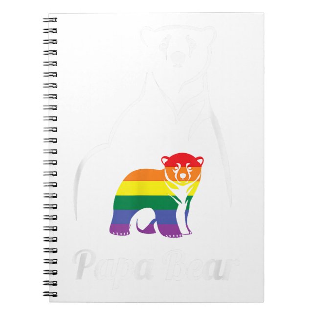 LGBT Papa Bear Gay Pride Equal Rights Rainbow  Notebook (Front)