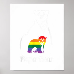 LGBT Papa Bear Gay Pride Equal Rights Rainbow  Poster
