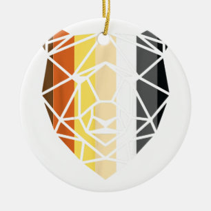 LGBT Papa Mens Gay Pride Month - Geometric Gay Bea Ceramic Ornament