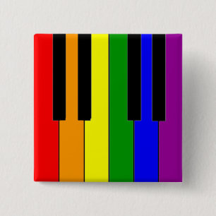 LGBT Piano Keys 2 Inch Square Button