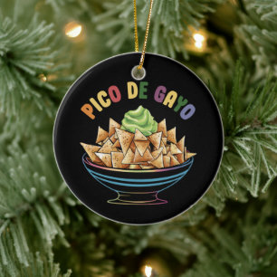 LGBT Pico De Gayo Funny Gay Pride Rainbow Ceramic Ornament