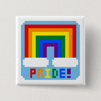 LGBT+ Pixel Pride 2 Inch Square Button