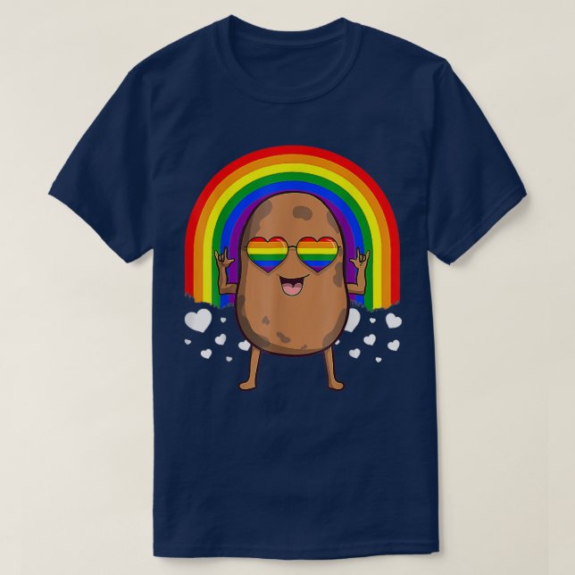 LGBT Potato GayLGBT Potato Gay Pride Rainbow LGBT  T-Shirt (Design Front)