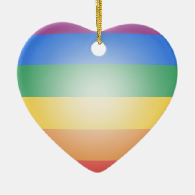 LGBT PRIDE 3D COLORS CERAMIC ORNAMENT (Front)